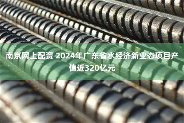 南京网上配资 2024年广东省水经济新业态项目产值近320亿元